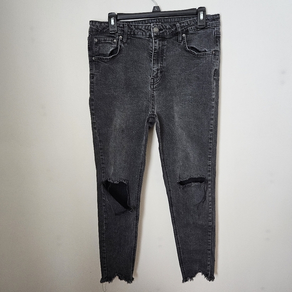 wild fable Denim - Wild Fable Jeans Black Distressed High Rise Skinny Neutral Casual Trendy Ripped